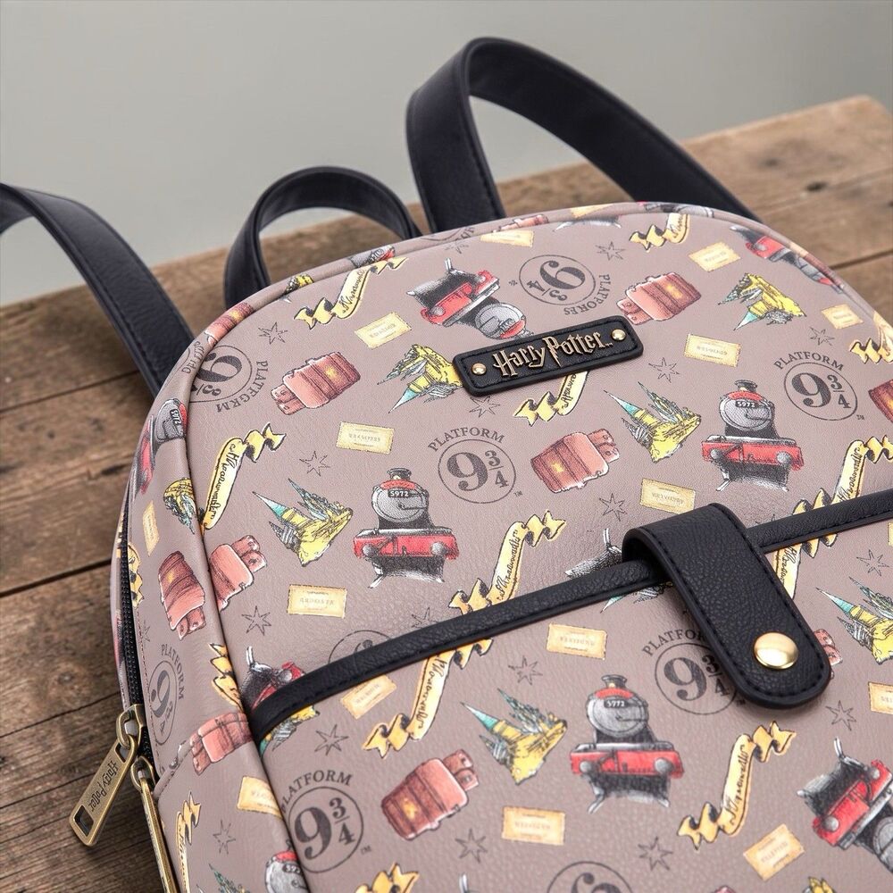 Harry Potter Mini Backpack Wizarding World Hogwarts Gray Platform 9 3/4 CLEAN
